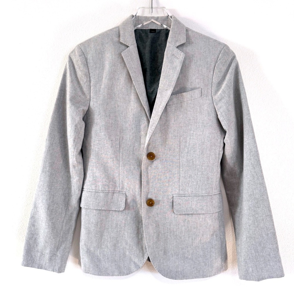 J.Crew Crewcuts Boys Ludlow Suit Jacket Grey Size 14 Blazer
